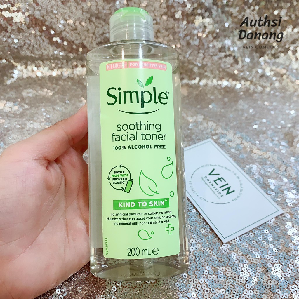 🍀[CHÍNH HÃNG]_ [BAO BÌ MỚI] Nước Hoa Hồng Soothing Facial Toner Simple cân bằng ẩm cho da 200ml🍀