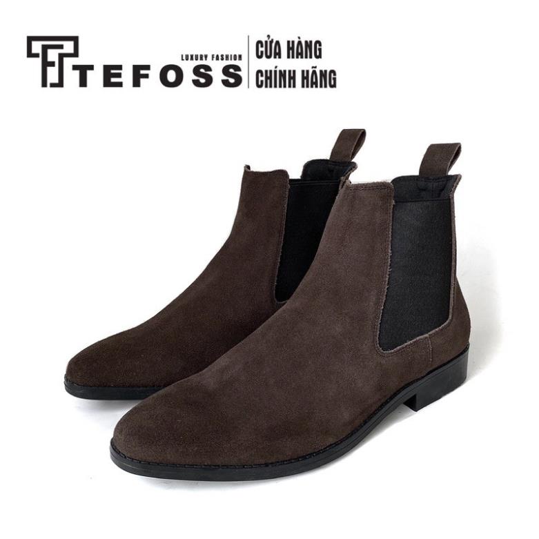 VIP Giày nam chelsea boot da bò thật TEFOSS HT350 size 38-44- Da lộn nâu