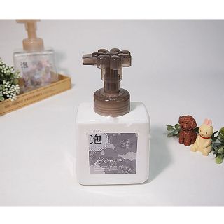 Bình xịt tạo bọt Nhật Bản (300ml, 380ml) mẫu tròn trắng đen, nắp hoa trong suốt tiện lợi