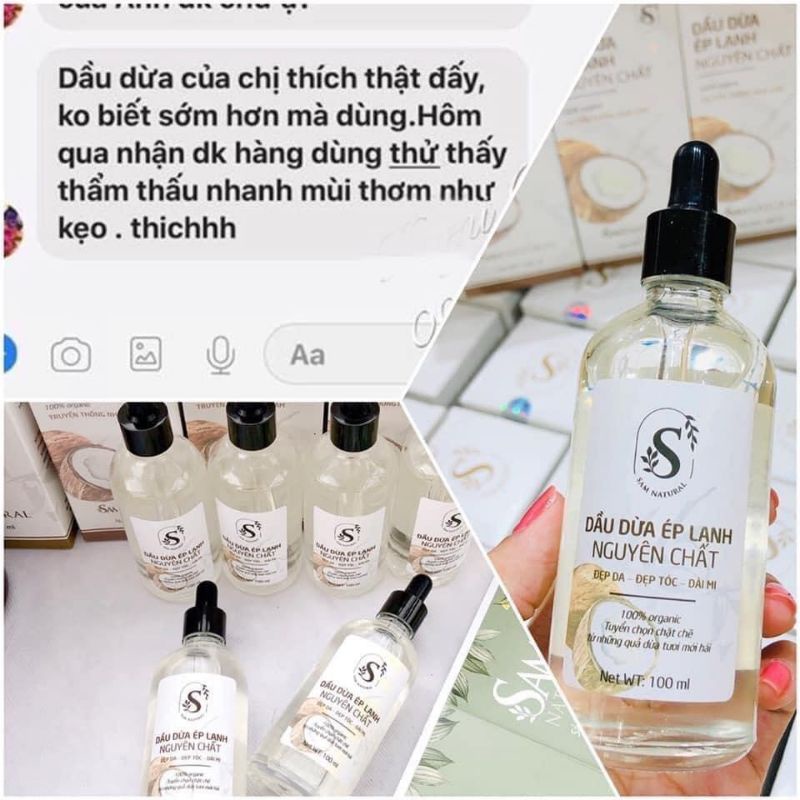 dầu dừa ép lạnh từ thiên nhiên Sam natural