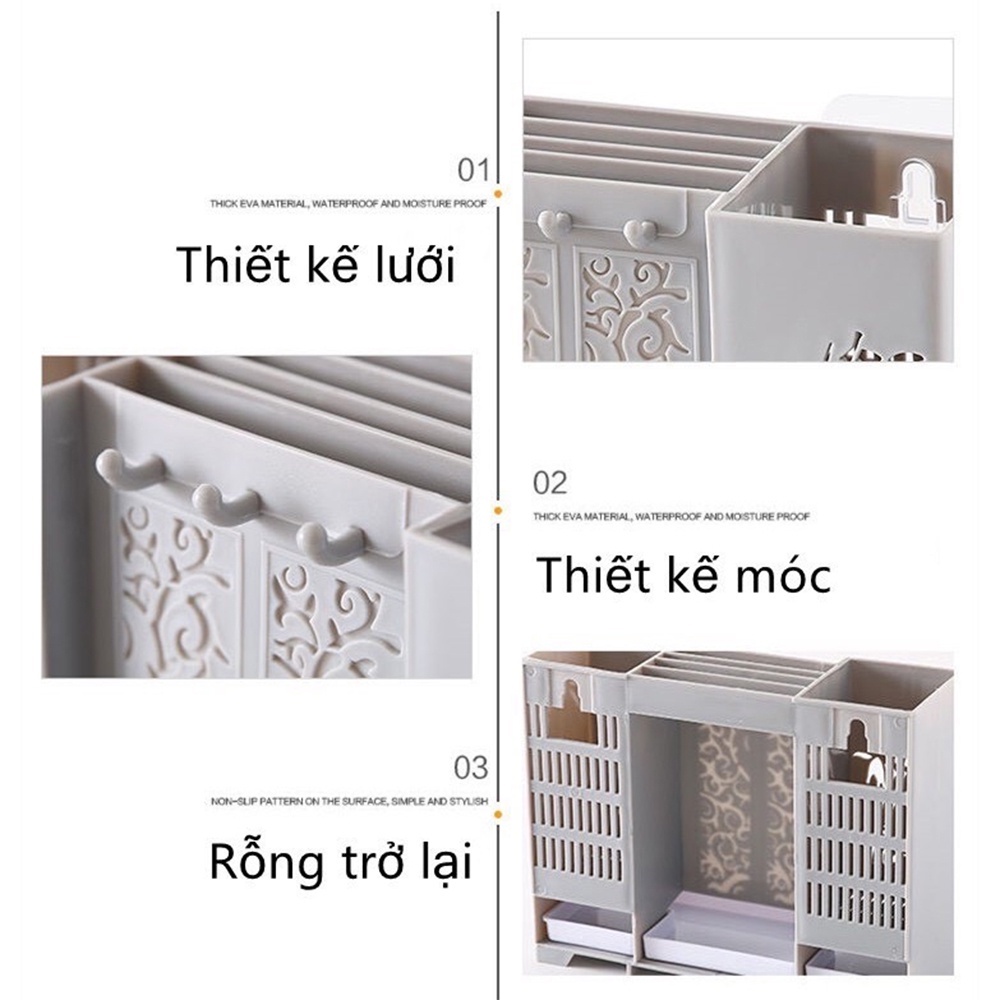 [Tổng Kho Sỉ] Khay Giá Đựng Cắm Đũa Muỗng Cành Trúc K7 - Ống Kệ Để Cắm Dao Nhà Bếp Dán Treo Tường Đa Năng Cao Cấp