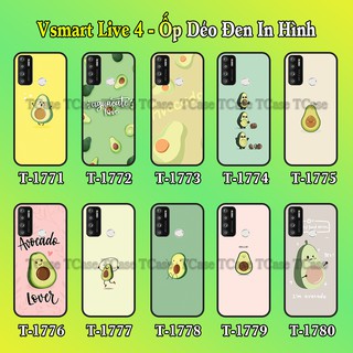 Ốp lưng Vsmart Live 4 dẻo đen in hình Trái Bơ