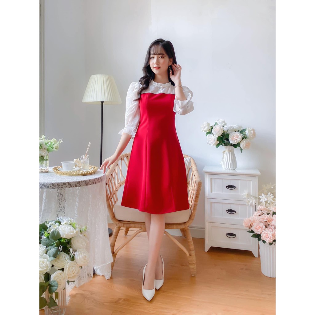 Đầm Bigsize phối voan DA0017 - Tú Mỡ - Đủ size từ 50-85KG | BigBuy360 - bigbuy360.vn