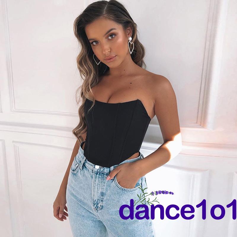 Áo Croptop Trễ Vai Dáng Ôm Gợi Cảm Cho Nữ