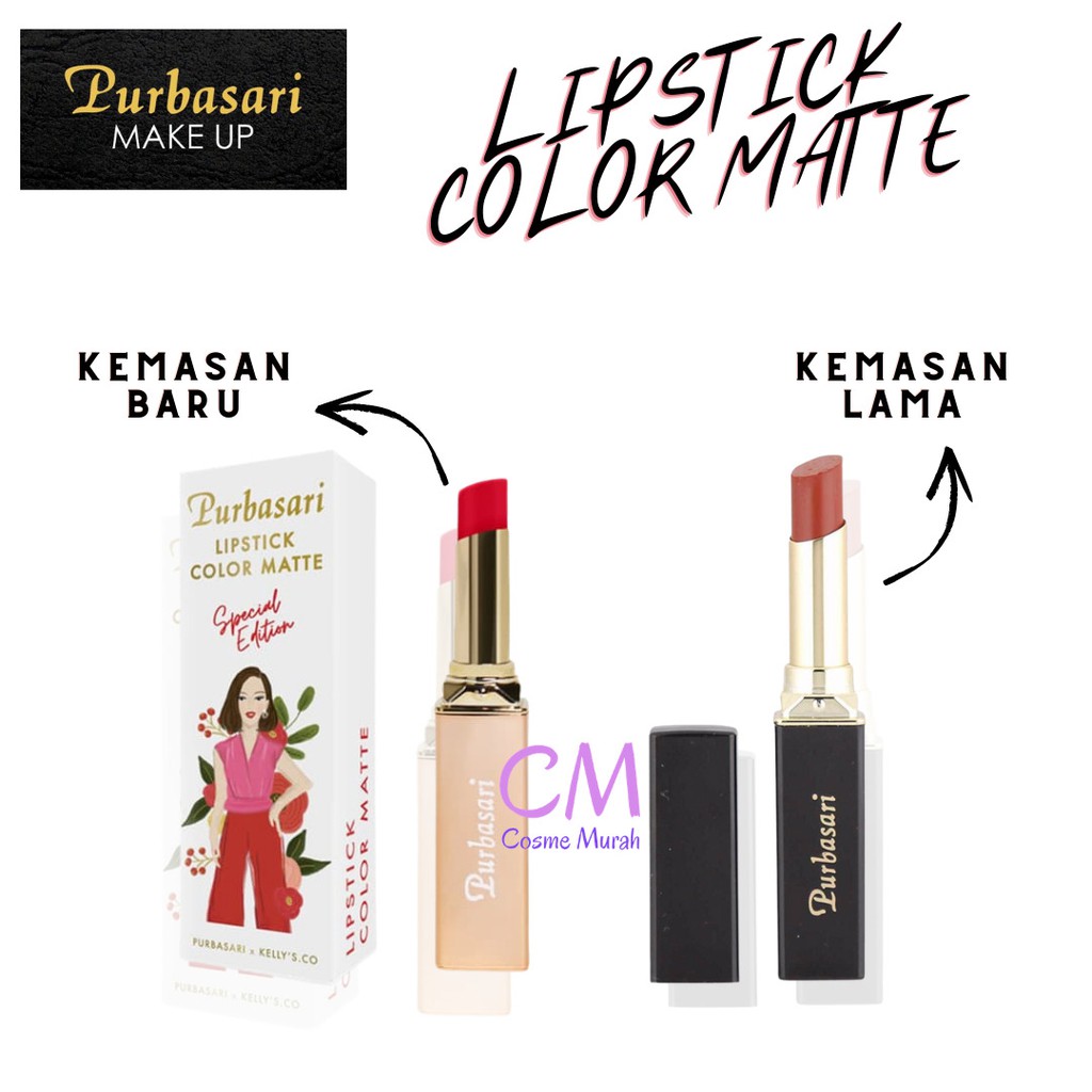 (hàng Mới Về) Son Lì Màu Sắc Thời Trang Thương Hiệu Purbasari Mờ / Matte