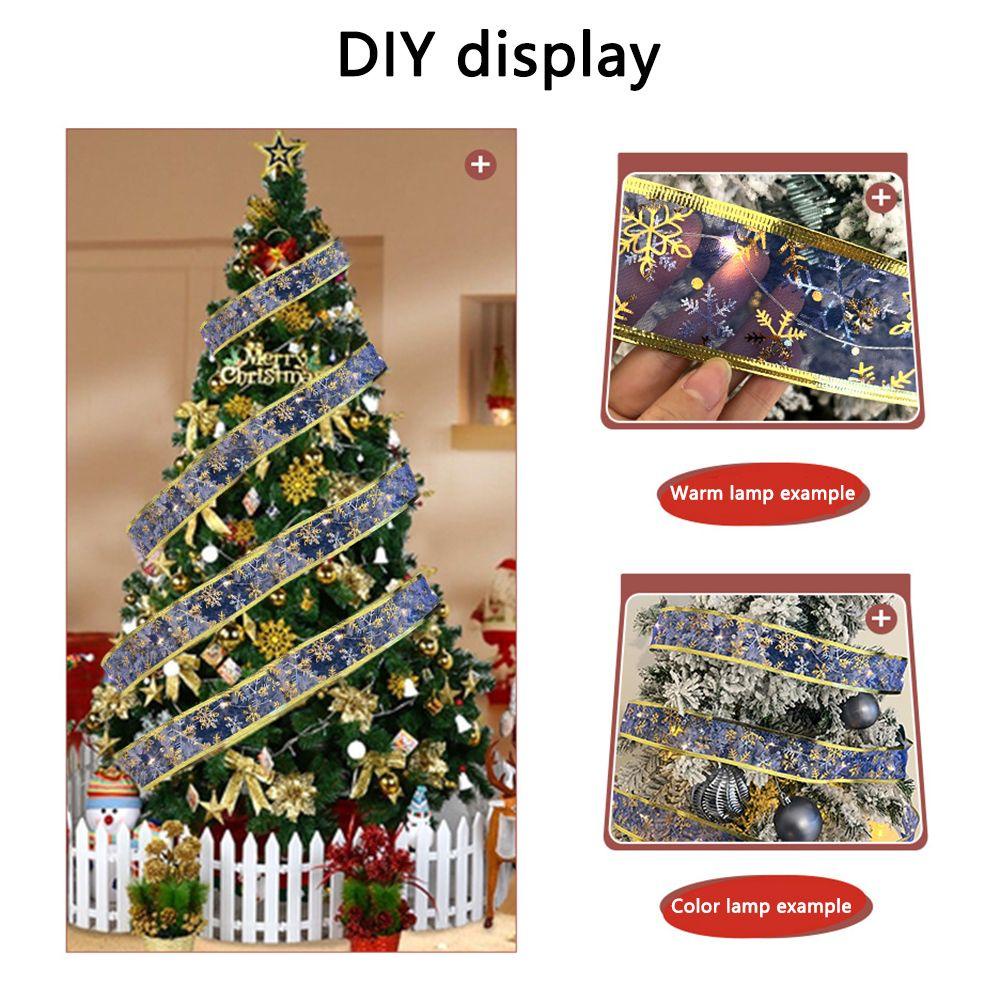 Dây Ruy Băng Thắt Nơ Có Đèn LED Trang Trí Giáng Sinh