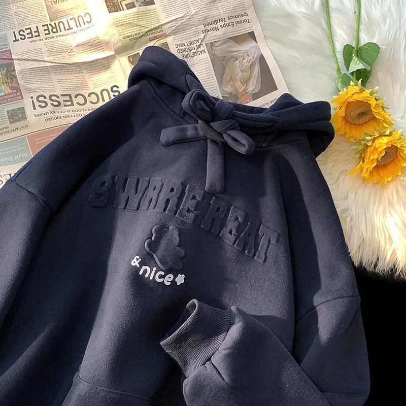 Áo Hoodie Dáng Rộng Phong Cách Hàn Quốc Dễ Thương Thời Trang Xuân Thu Cho Nữ
