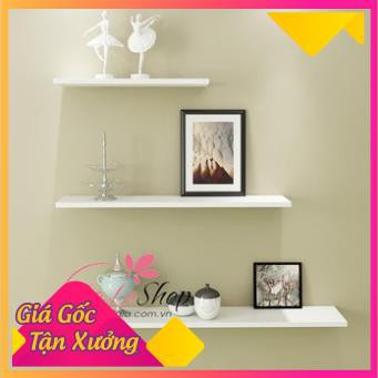 COMBO 3 thanh ngang kệ treo tường Rộng 40cm x sâu 15cm gỗ ( màu trắng, vàng, nâu, đen...)