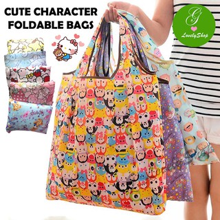 Image of (SG SELLER) Cute Characters Cartoon Waterproof Foldable Tote Bags