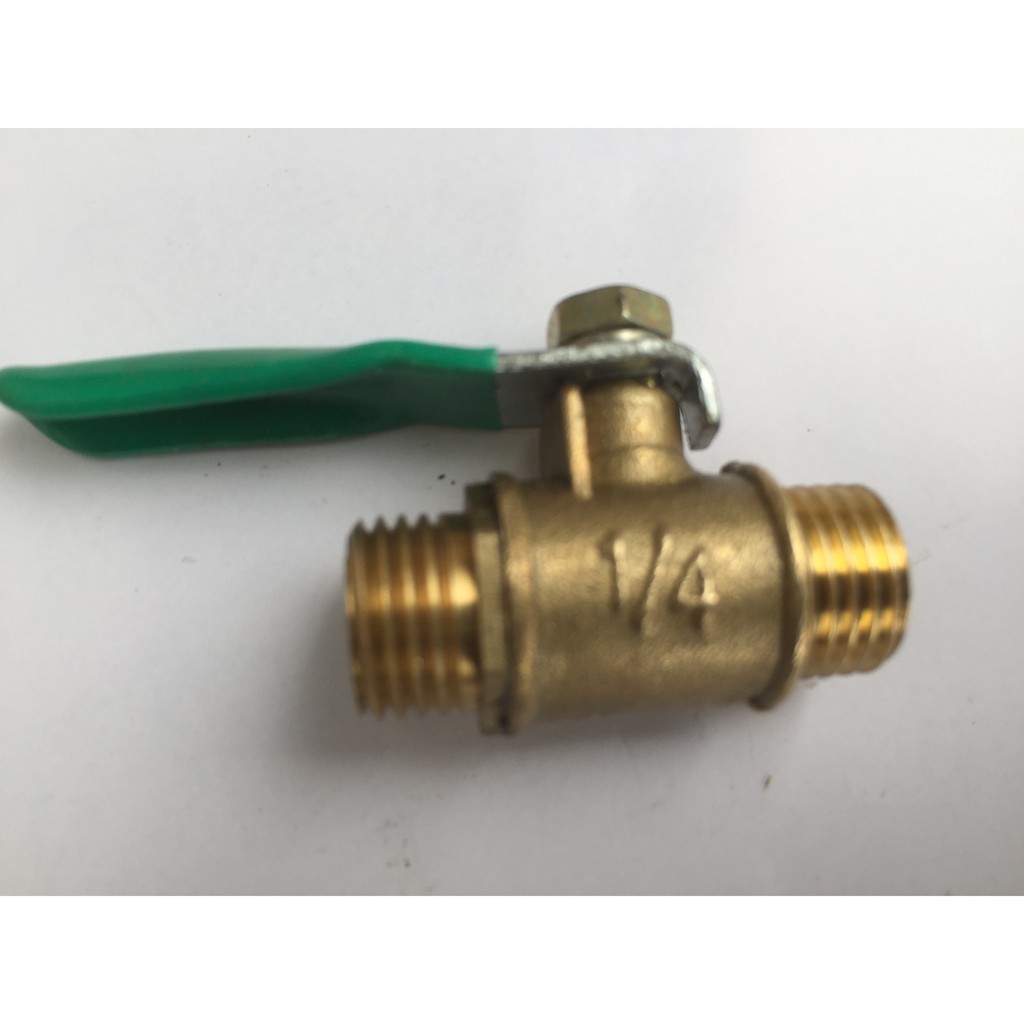 Van đồng khóa nước 1/4  hai đầu ren ngoài