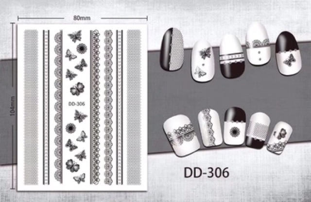 Sticker hình nơ dán móng tay 3D