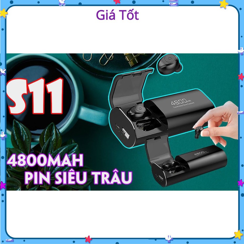 Tai nghe Bluetooth Không Dây Nhét Tai Kiêm Sạc Dự Phòng Amoi S11 TWS Nâng Cấp Hơn i7, i9, i12, F9, F9 Pro Laza_Store | BigBuy360 - bigbuy360.vn