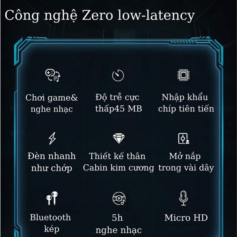 Tai Nghe Chơi Game Không Dây Bluetooth 5.2 P30 Pro Tws Có Mic Độ Trễ 0.045s - Chính Hãng HD DESIGN