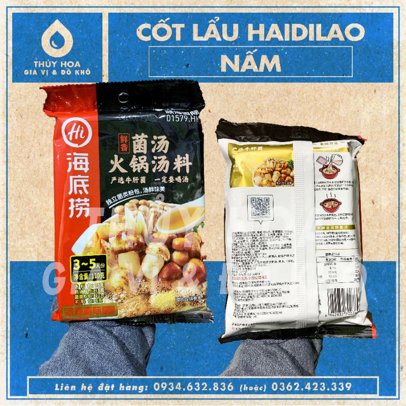 CỐT LẨU GIA VỊ HAIDILAO vị NẤM không cay, thơm ngon, nhanh chóng, tiện lợi pha chế không cần hầm xương [CÓ SẴN]