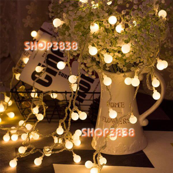 Lựa Nguồn (Pin- USB- Điện) Dây Đèn Led Bi Tròn Dài 6M - 40 Bóng