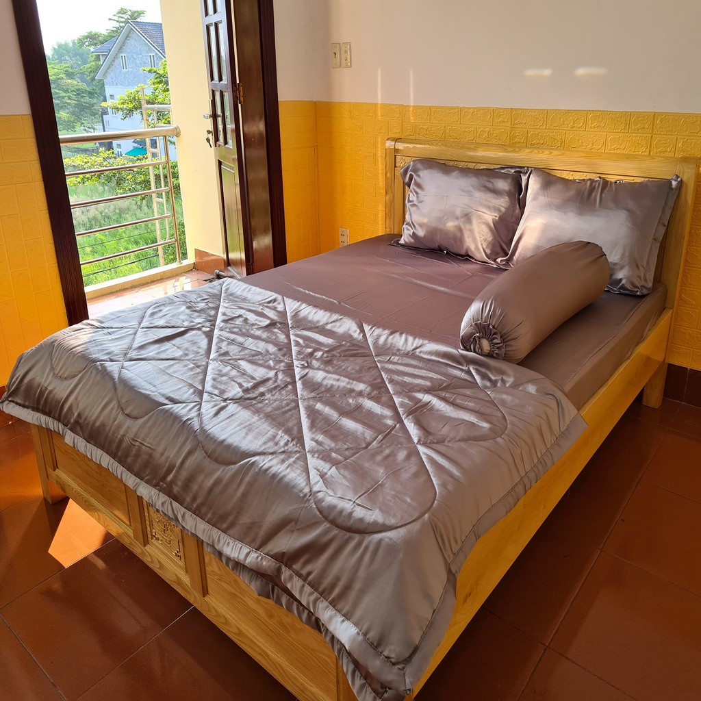 BỘ CHĂN DRAP PHI LỤA CAO CẤP 5 MÓN 1.6Mx2M/1.8Mx2M-PL11