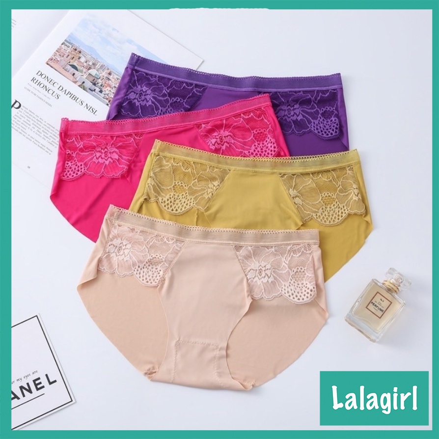 Quần Lót Nữ Su Thông Hơi Phối Ren Sexy Co Dãn 4 Chiều Mềm Mại Thoáng Mát