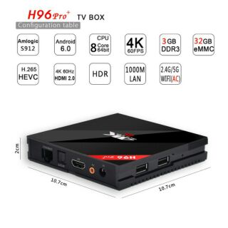 Android TV Box H96 Pro Plus Ram 3G Rom 32G