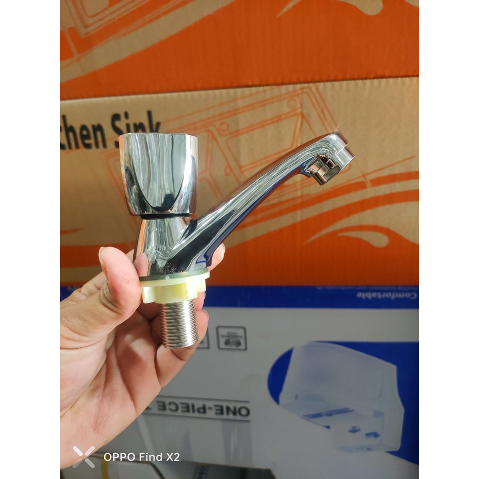 Vòi Lavabo vòi rửa mặt Lạnh tay vuông vặn inox mạ Crome bóng