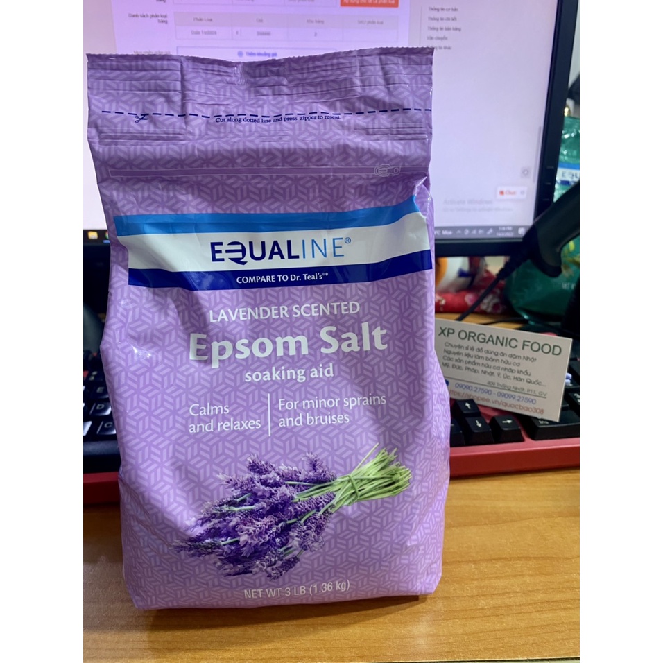 Muối Tắm Equaline Epsom Salt 1.36kg - Hương Oải Hương và Bạch Đàn