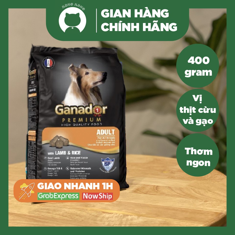 Thức ăn cho chó trưởng thành Ganador Premium vị thịt cừu & gạo Lamb & Rice 400gram | Garnado Ganardo