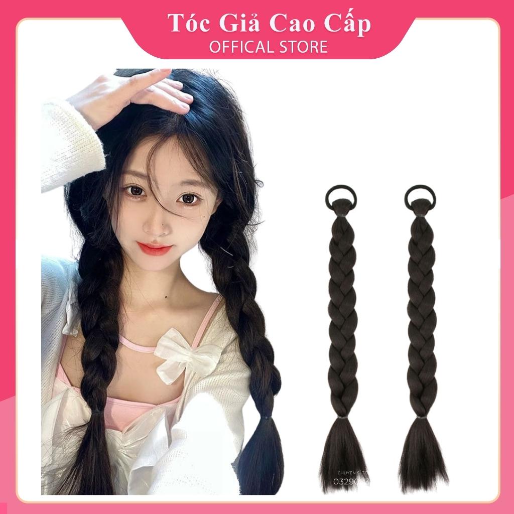 Tóc giả dây cột tóc tết bính 1 loại to, Mã 09