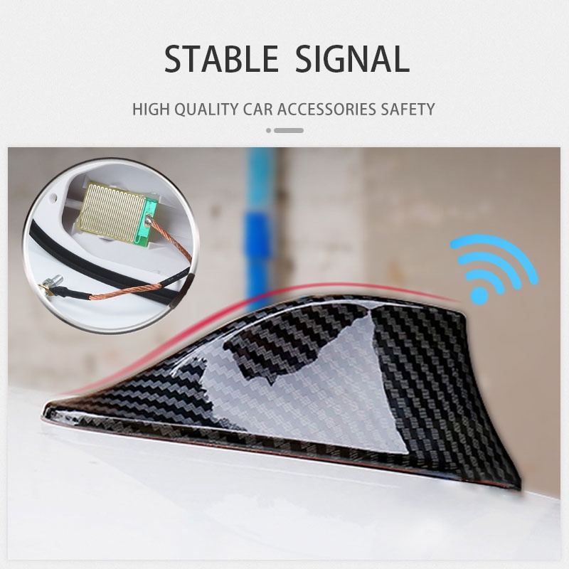 Ăng Ten  Bằng Sợi Carbon Hình Vây Cá Mập Chống Thấm Nước Dùng Để Trang Trí Xe Hơi 1 chiếc Vây cá mập Xe ô tô Ăng ten trên mái Radio FM / AM Tiếp nhận tín hiệu Đa năng Chống thấm nước JDM Phong cách Ô tô trên không Phụ kiện trang trí ngoại thất ô tô