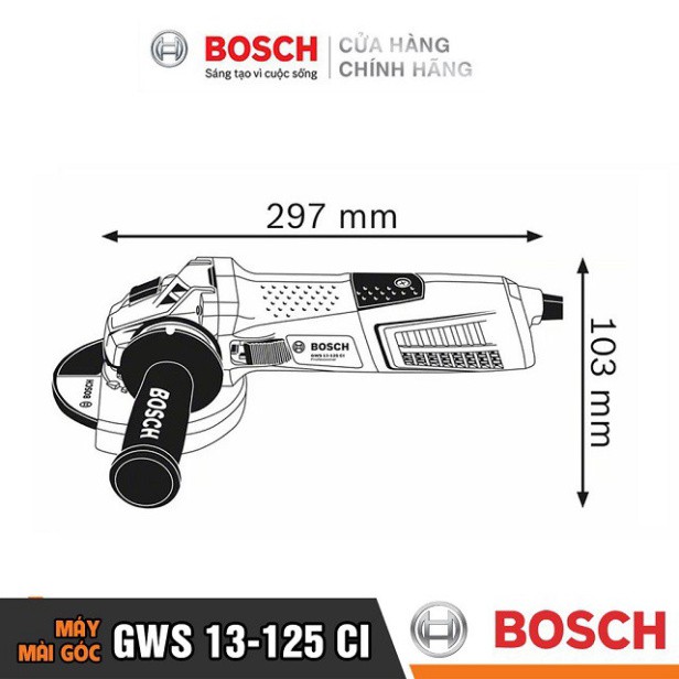 [HÀNG CHÍNH HÃNG] Máy Mài Góc Bosch GWS 13-125 CI (125MM-1300W) - Công Nghệ Giảm Rung