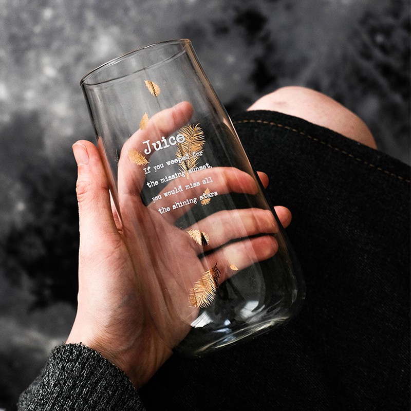 SWEEJAR Ly Thủy Tinh Chịu Nhiệt Họa Tiết Chữ Vàng Đồng Thích Hợp Để Làm Quà Tặng