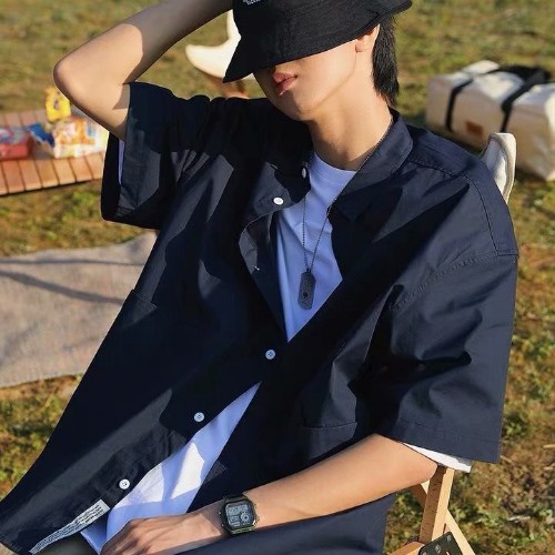 Áo Sơ Mi Tay Ngắn Thời Trang Phong Cách Hàn Quốc Cho Nam