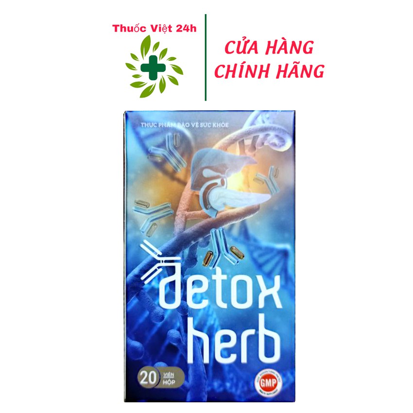 Detoxherb (Hộp 20 viên) Detox herb - Diệt ký sinh trùng thanh lọc cơ thể, phục hồi hệ vi sinh đường ruột - thuocviet24h