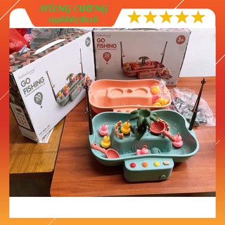 Bộ đồ chơi câu vịt + cá tạo dòng chảy có nhạc cho bé