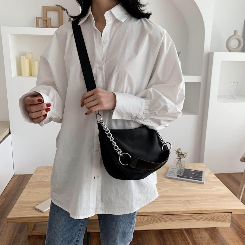 ( MÀU ĐEN) Túi kẹp nách vải dù không thấm nước dây xich S010 | BigBuy360 - bigbuy360.vn