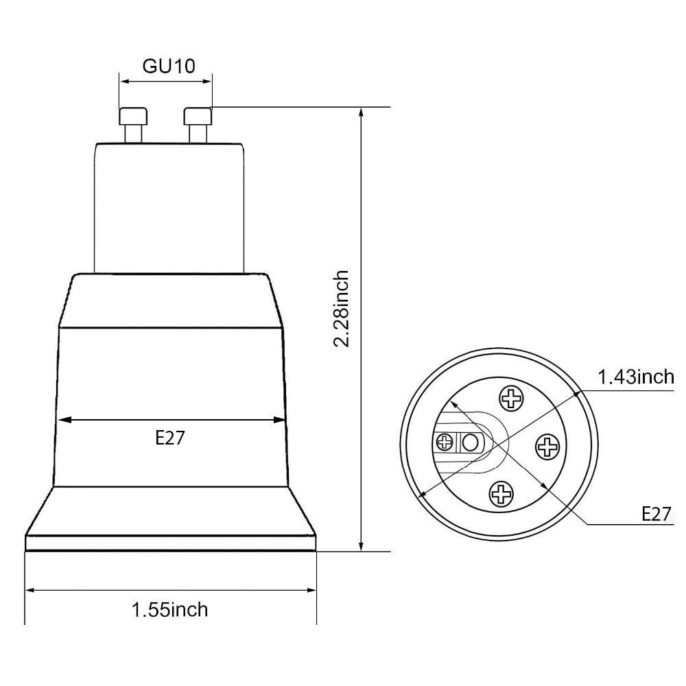 LLOYD 1 / 4 Đuôi Đèn Chuyển Đổi GU10 Sang E27 Chống Cháy Tiện Dụng Cho Gia Đình