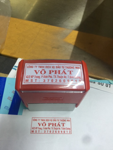 Con dấu cửa hàng 4 dòng