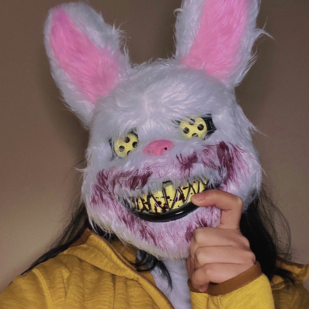 Mặt Nạ Thỏ Bông Hóa Trang Halloween Kinh Dị