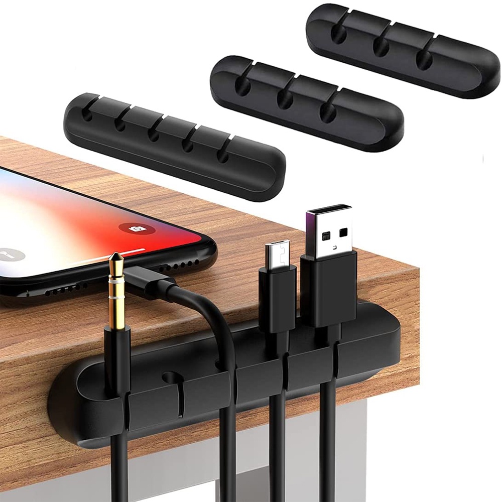 Giá Đỡ Cố Định Dây Cáp / Bàn Phím / Chuột Bằng Silicon Gọn Gàng