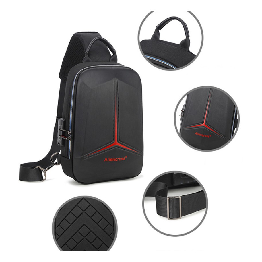 Túi đeo chéo nam tích hợp khóa chống trộm chống nước cao cấp phong cách mới