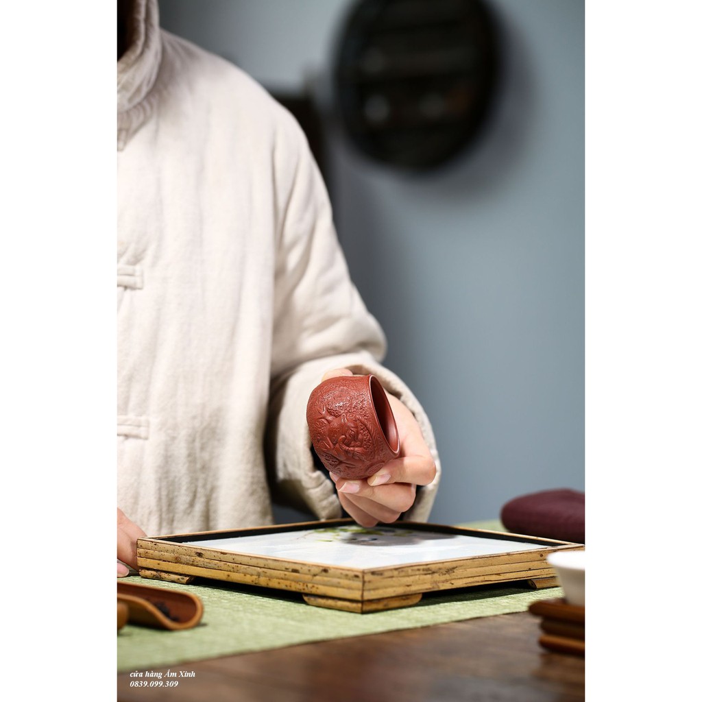 Chén Tử Sa Nghi Hưng Thiềm Thừ Chiêu Tài (Hồng Nê 80 ml)