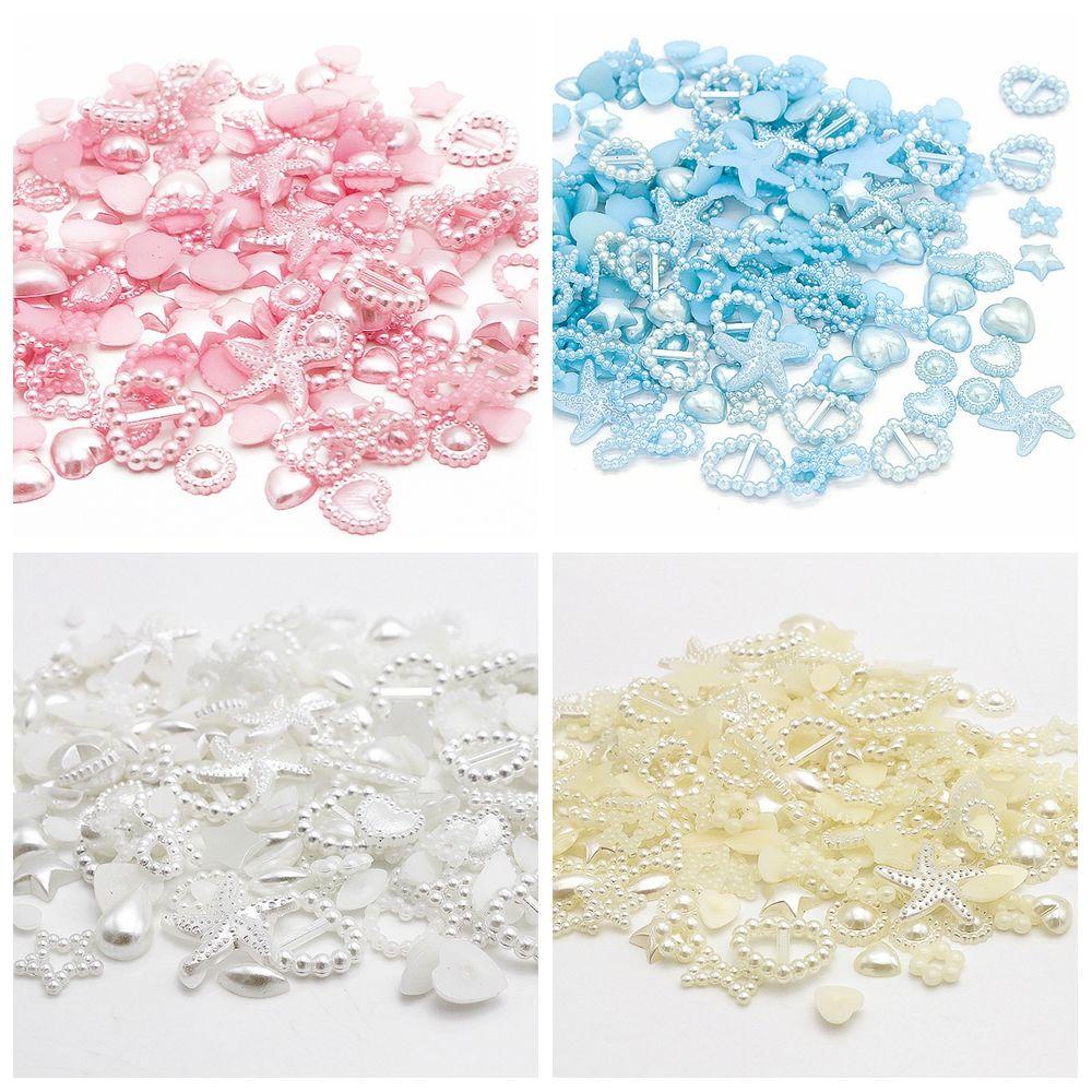 100 Chiếc LAYOR1 100 Chiếc|Ngọc Trai ABS Hình Ngôi Sao Trái Tim Ngôi Sao Trắng Xanh Dương Be Hồng Người Ngoài Hành Tinh