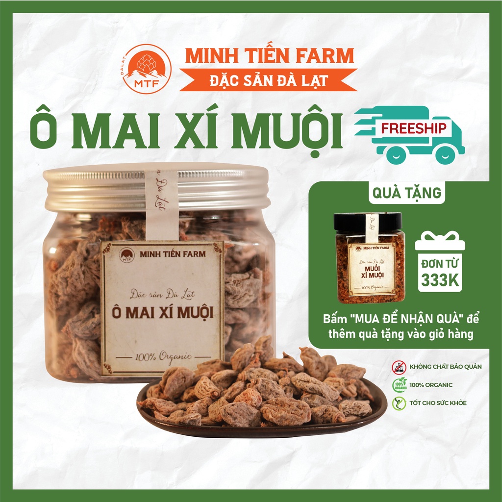 Xí muội ô mai đào chua ngọt không hạt 200gr- 350gr Gốc Đà Lạt Minh Tiến Farm