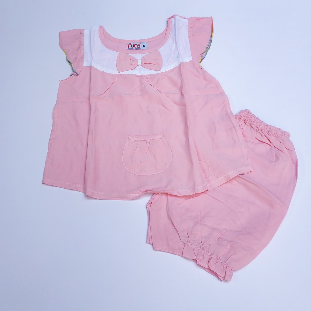 Bộ tole lanh cho bé trai ( 8 size từ 4kg - 20kg), đồ bộ quần đùi áo cánh tiên màu ghép đô chất vải tole lanh Fuca