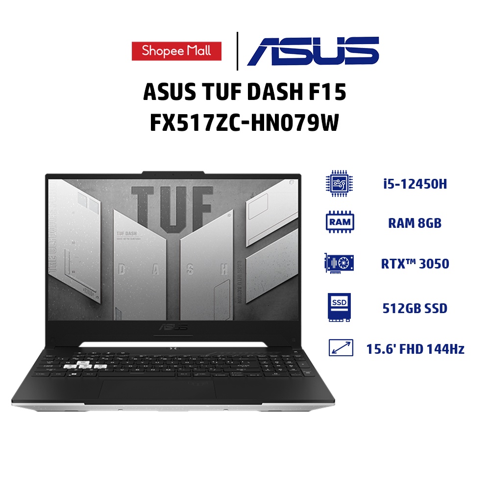Laptop ASUS TUF Dash F15 FX517ZC-HN079W i5-12450H | 8GB | 512GB | GeForce RTX™ 3050 4GB