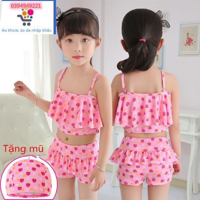 (Có sẵn) Bikini Áo tắm trẻ em hai mảnh(tặng mũ) | BigBuy360 - bigbuy360.vn