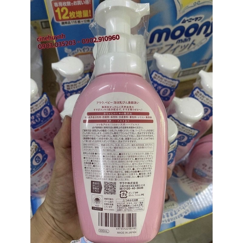 NƯỚC SÚC BÌNH SỮA ARAU DẠNG CHAI(500ml) VÀ TÚI MẪU MỚI 450ML