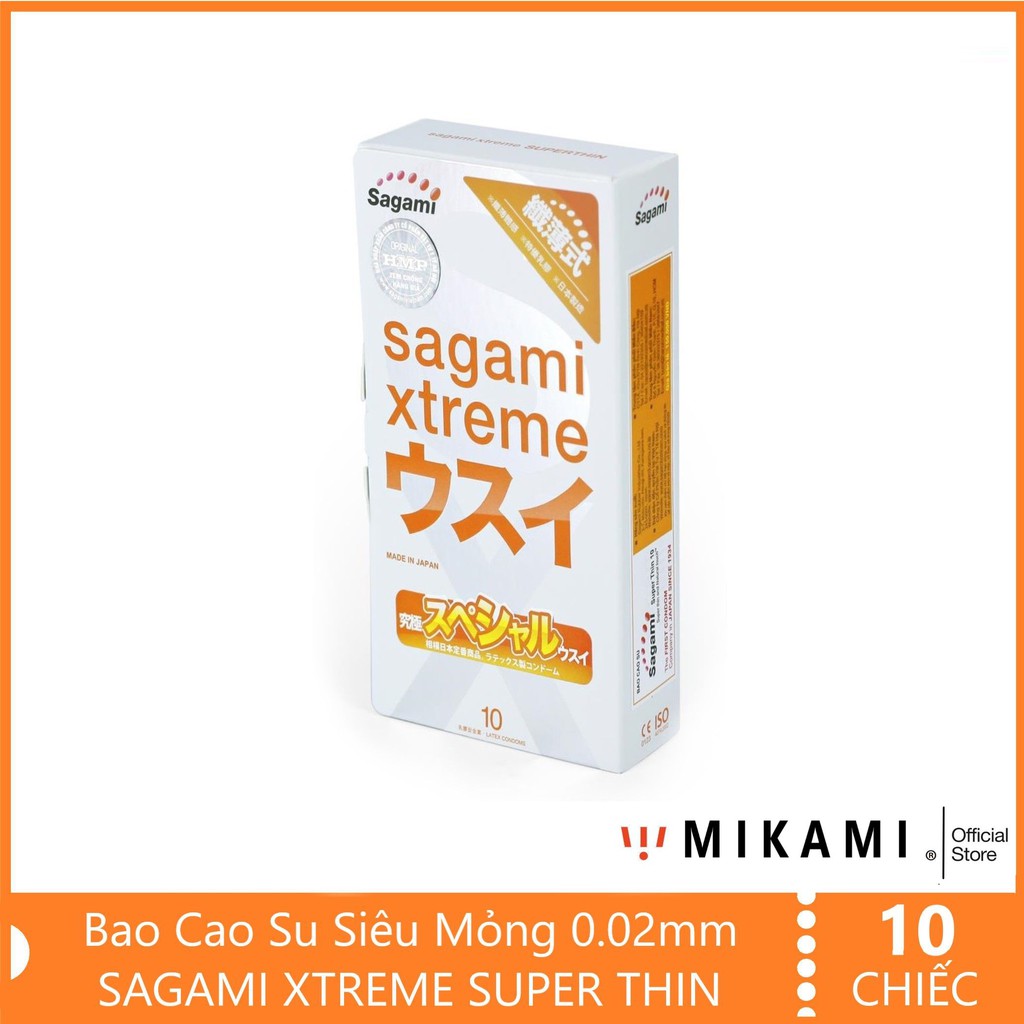 Combo 03 Hộp Bao Cao Su SAGAMI XTREME WHITE Gân Gai, SUPER THIN Siêu Mỏng.