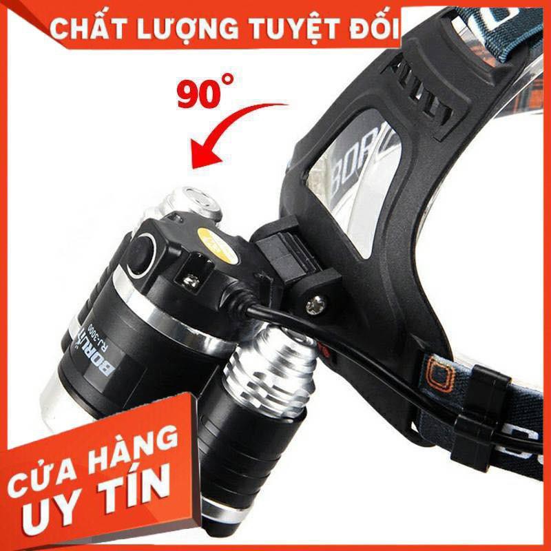 [XẢ KHO+FREE SHIP] Đèn đội đầu 3 bóng và 3 chế độ linh hoạt