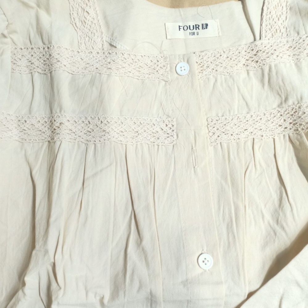 Áo babydoll tay bèo tiểu thư QCCC, Áo sơ mi nữ cổ bèo tay FREESHIP 50K A010