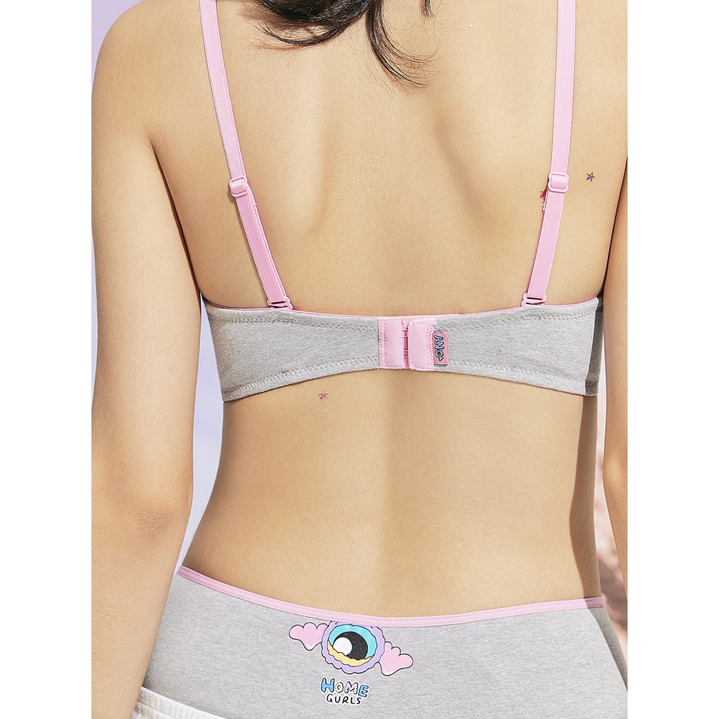 Combo Áo Lót Mút Vừa Và Quần Đồng Bộ Xám Viền Hồng Phối Hoa Văn Ano Collection By Sabina SBXLH501SL+SUXLH501SL | BigBuy360 - bigbuy360.vn