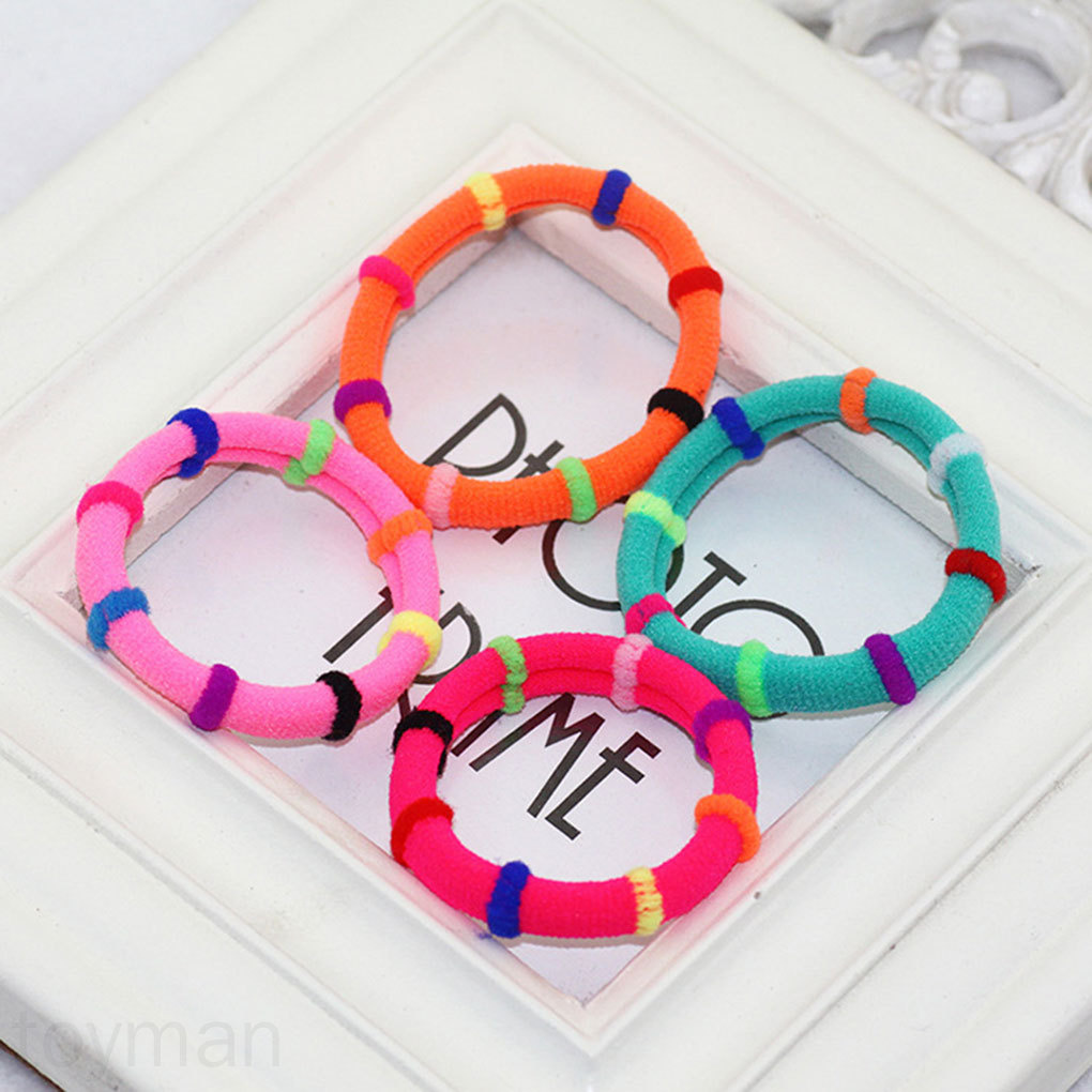 Set 12 dây cột tóc co giãn nhiều màu bằng vải tiện dụng cho nữ